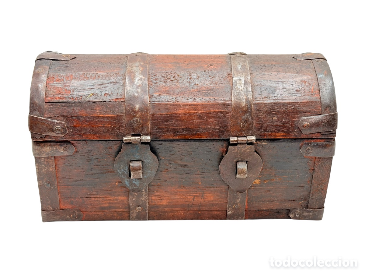 Antig&uuml;edades: Antigua Caja Cofre de Madera