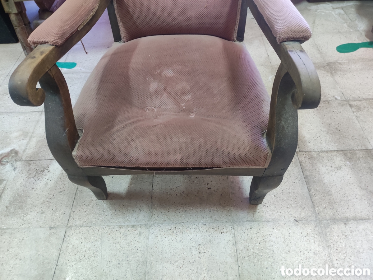 Antig&uuml;edades: Sill&oacute;n nogal imperio - Foto 2