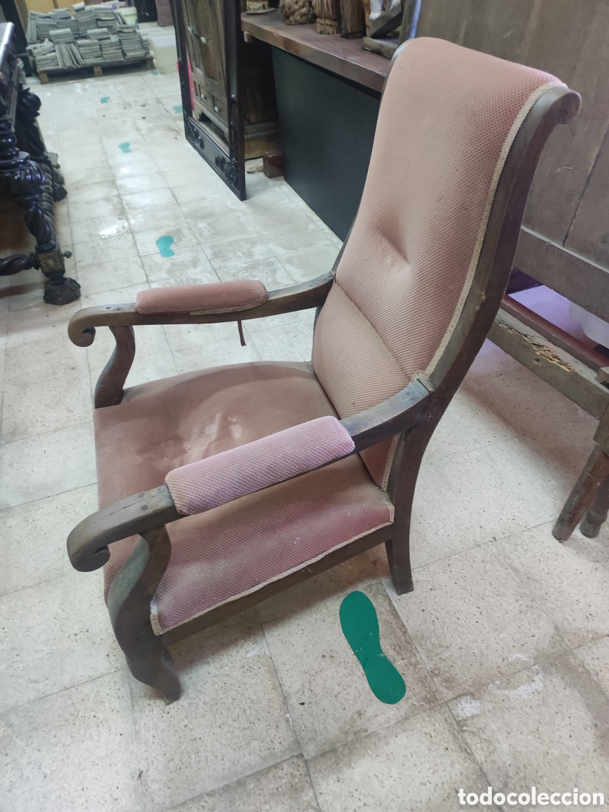 Antig&uuml;edades: Sill&oacute;n nogal imperio - Foto 3