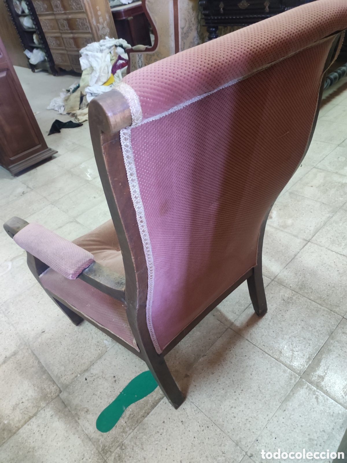 Antig&uuml;edades: Sill&oacute;n nogal imperio - Foto 4