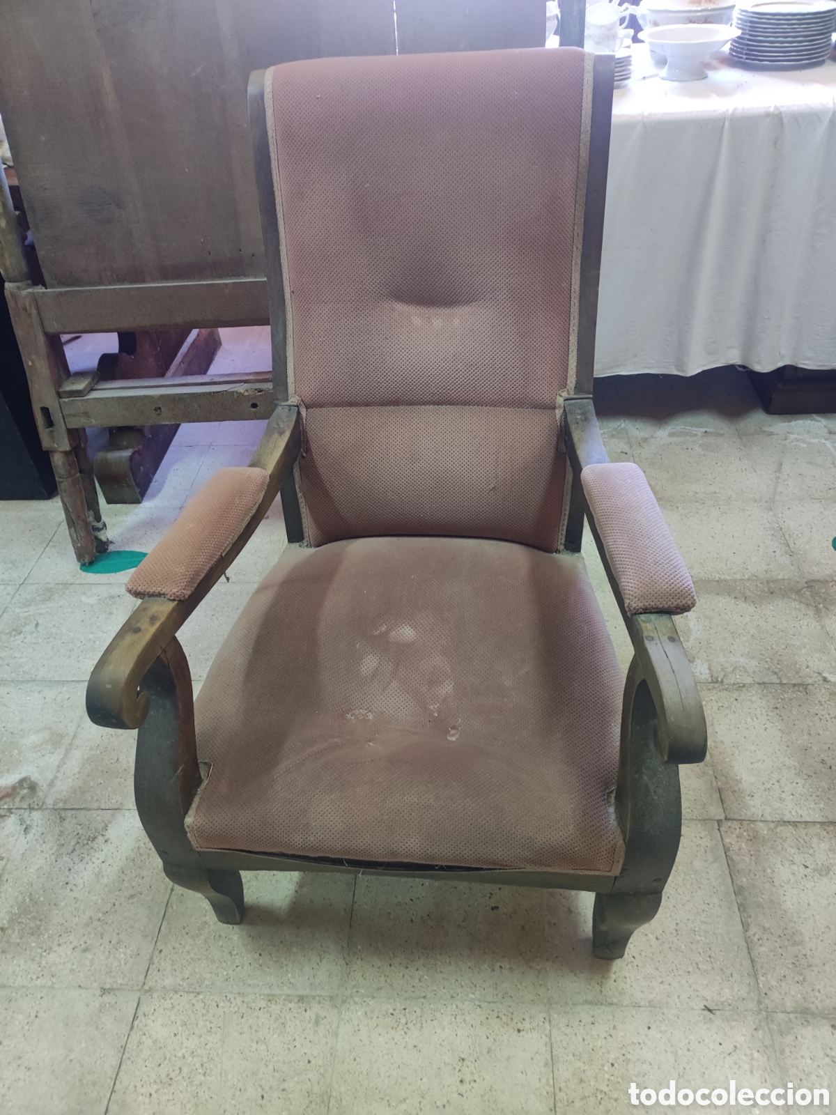 Antig&uuml;edades: Sill&oacute;n nogal imperio - Foto 1