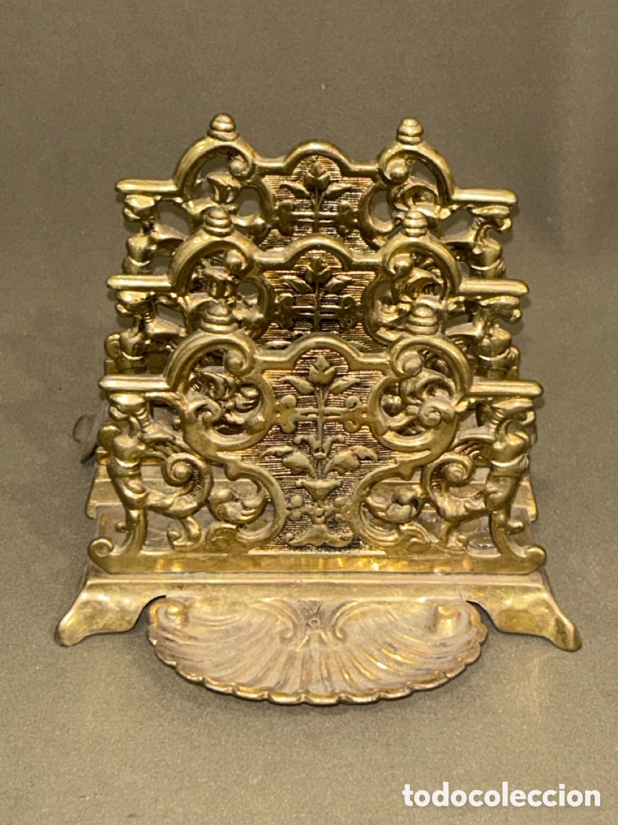 Antig&uuml;edades: SOPORTE PARA CARTAS DE ESTILO VICTORIANO EN BRONCE *VER FOTOS*