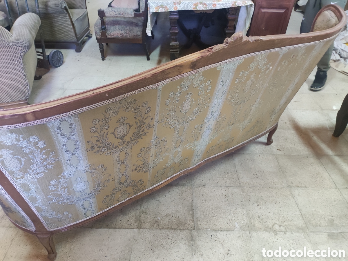 Antig&uuml;edades: Sof&aacute; estilo Luis XV rematado con orejas - Foto 5