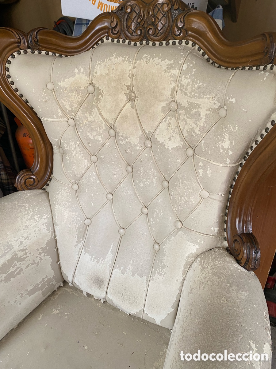 Antig&uuml;edades: Sill&oacute;n cl&aacute;sico, estilo Luis XV. - Foto 3