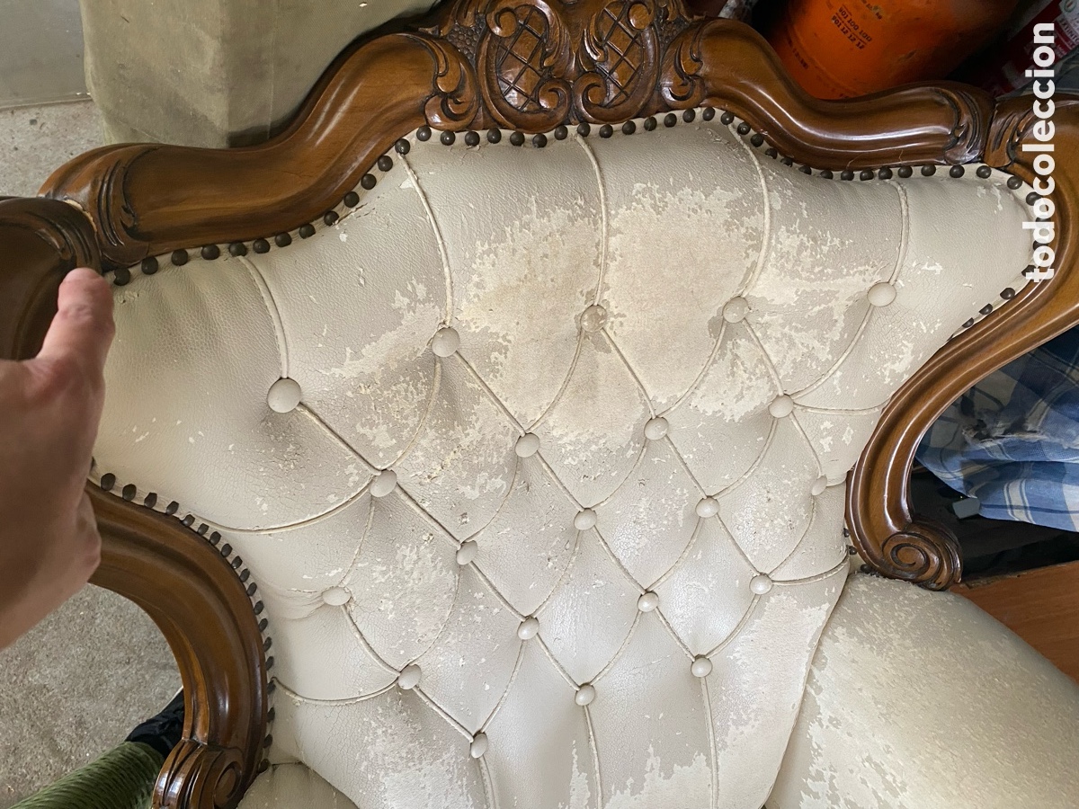 Antig&uuml;edades: Sill&oacute;n cl&aacute;sico, estilo Luis XV. - Foto 9
