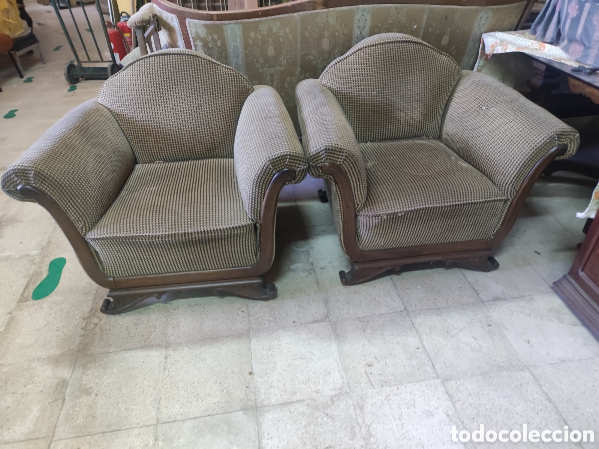 Antig&uuml;edades: Pareja de sillones estilo Imperio y sofa - Foto 1