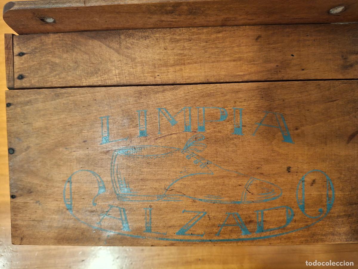 Antig&uuml;edades: Caja de madera para zapatos - Foto 2