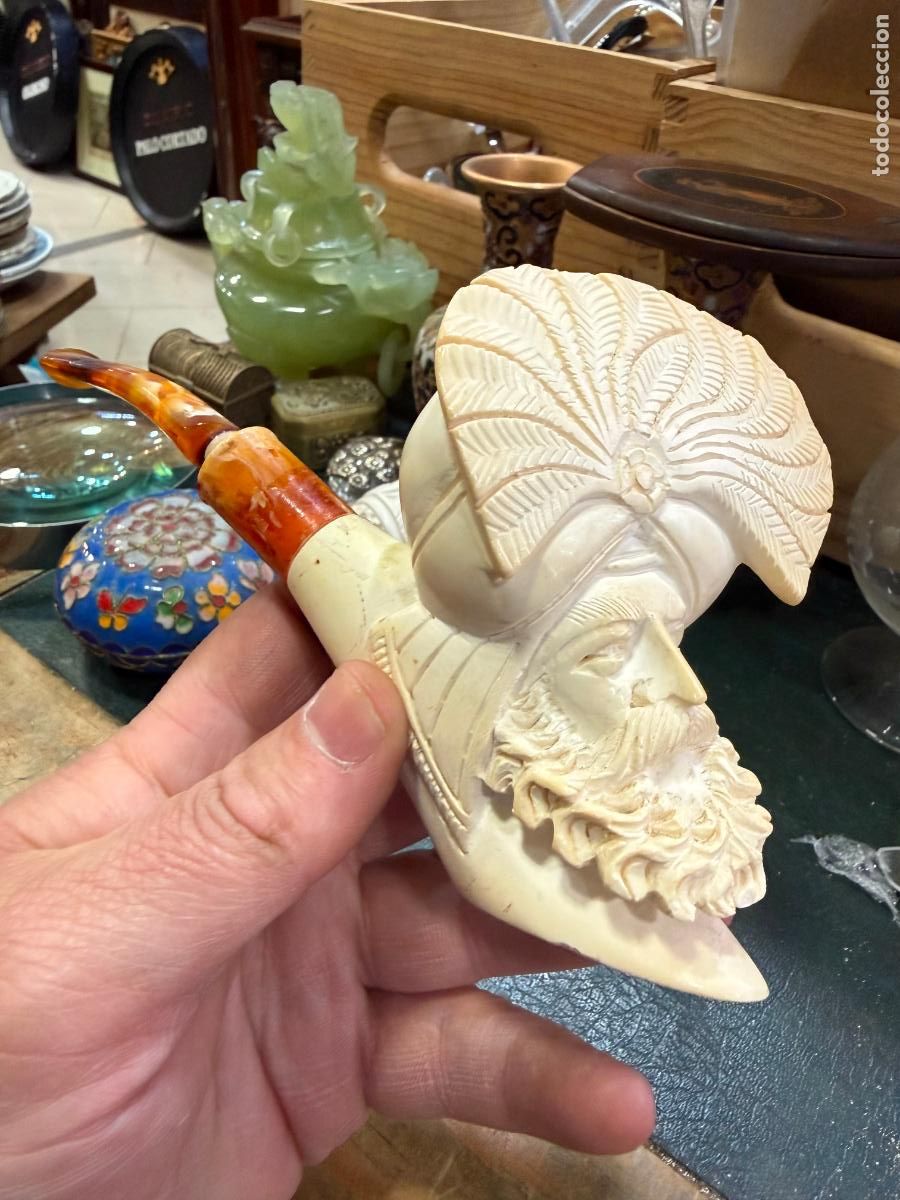 Antig&uuml;edades: ANTIGUA Y PRECIOSA PIPA DE FUMAR TALLADA EN ESPUMA DE MAR