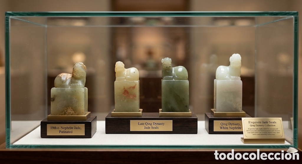 Antig&uuml;edades: Impresionante lote de sellos chinos en JADE