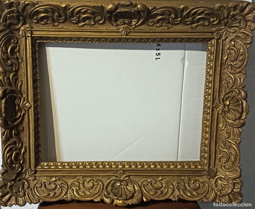 Antiquit&auml;ten: MARCO DE MADERA Y PASTA, REPRODUCCION ANTIGUO, 46X56 CM