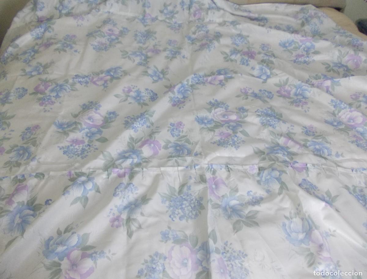Oggetti Antichi: Colcha de verano fina cama individual flores azules vintage textil hogar 246&times;191 cm