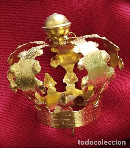 Antiguidades: Corona de metal para imagen religiosa