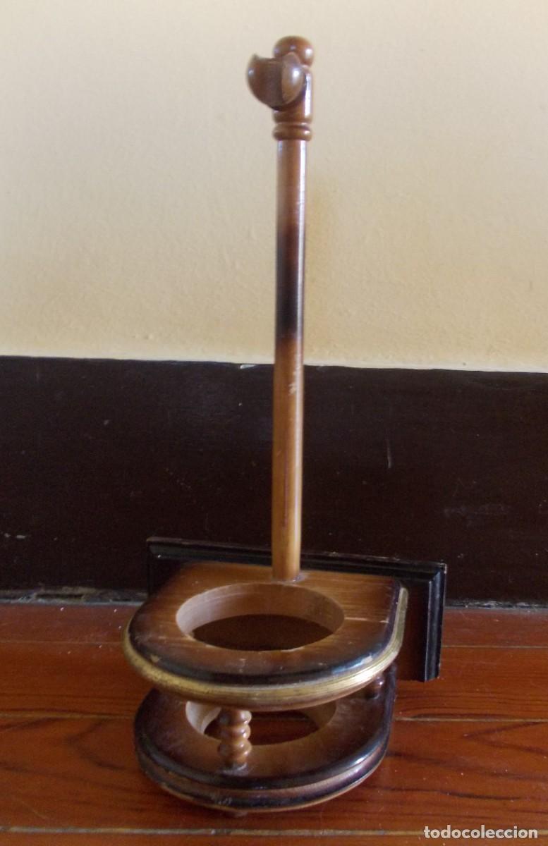 Antig&uuml;edades: Botellero de madera vintage artesanal soporte para botella decoraci&oacute;n r&uacute;stica