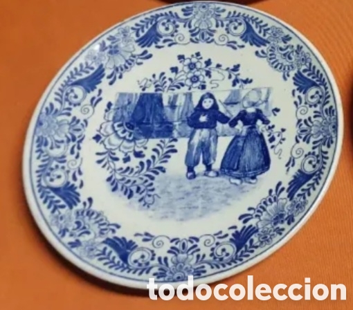 Antig&uuml;edades: Precioso Plato holandes,en tonos azules