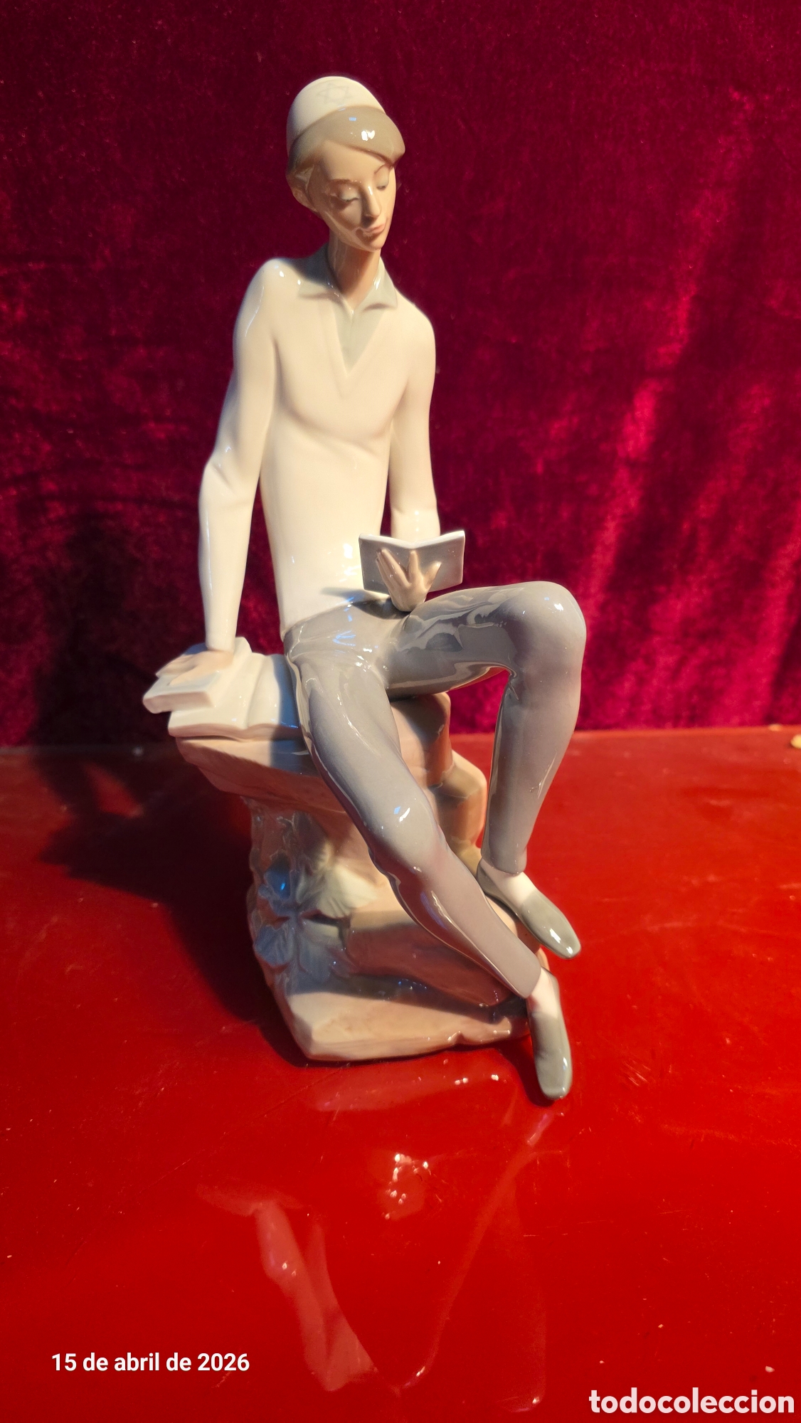 Antig&uuml;edades: Figura porcelana lladro estudiante hebreo