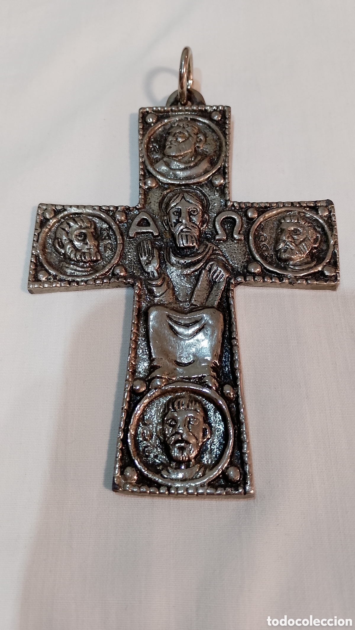 Antig&uuml;edades: Antigua cruz griega estilo bizantino de metal