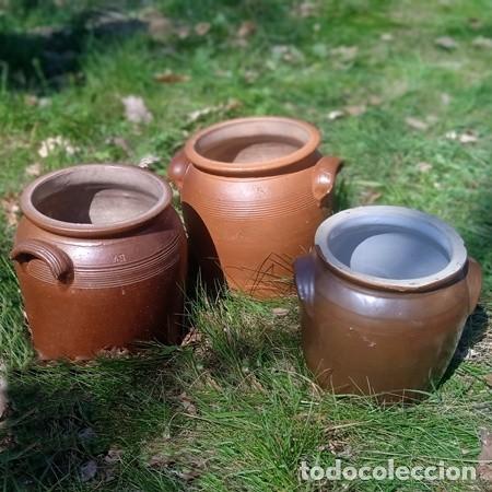 Antig&uuml;edades: Vasijas, orzas de gres francesas, conjunto de tres - Foto 1