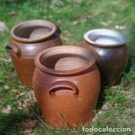 Antig&uuml;edades: Vasijas, orzas de gres francesas, conjunto de tres - Foto 2