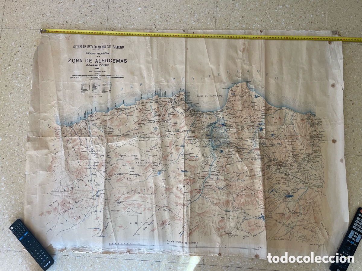 Antig&uuml;edades: MAPA DESEMBARCO ALHUCEMAS MU&Ntilde;OZ GRANDES