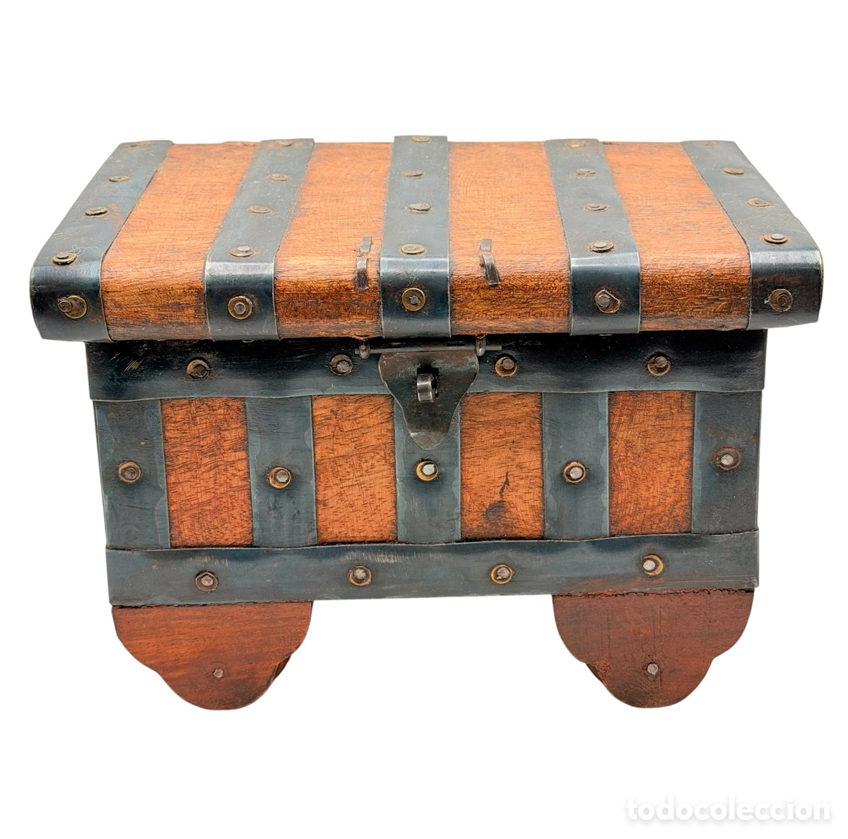 Antiquit&auml;ten: Antigua Caja de Madera con Herrajes