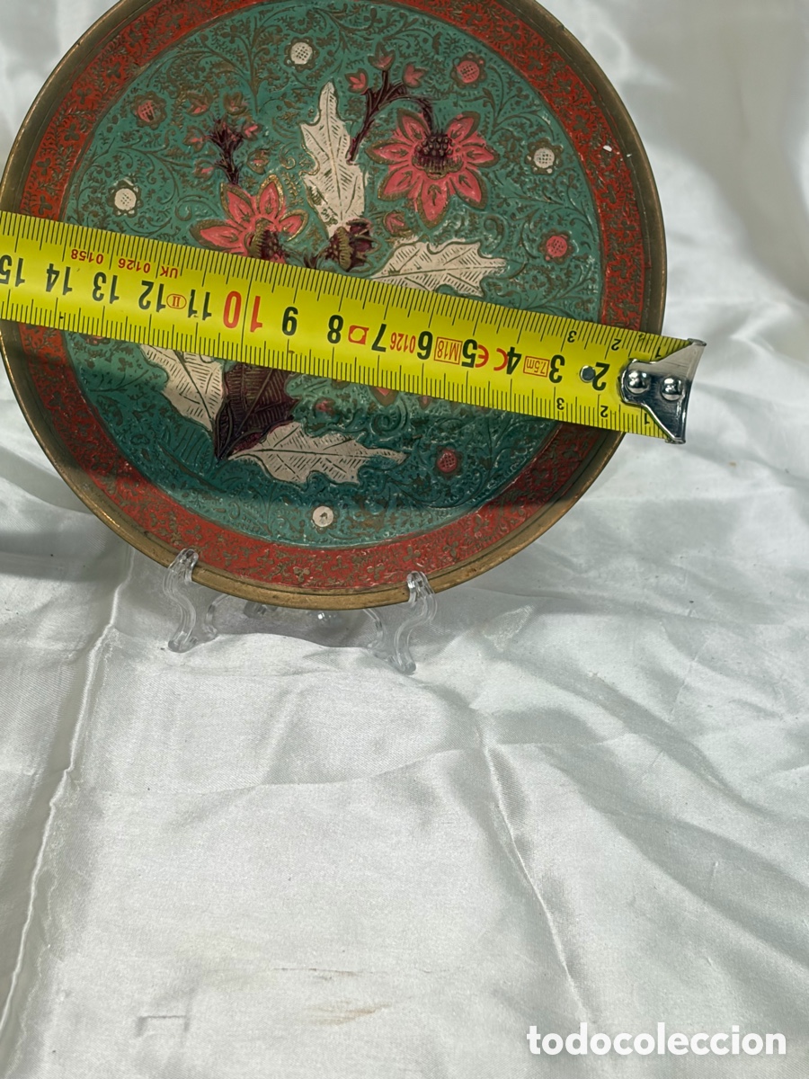 Antig&uuml;edades: Antiguo plato esmaltado cloisonn&eacute; - Foto 3