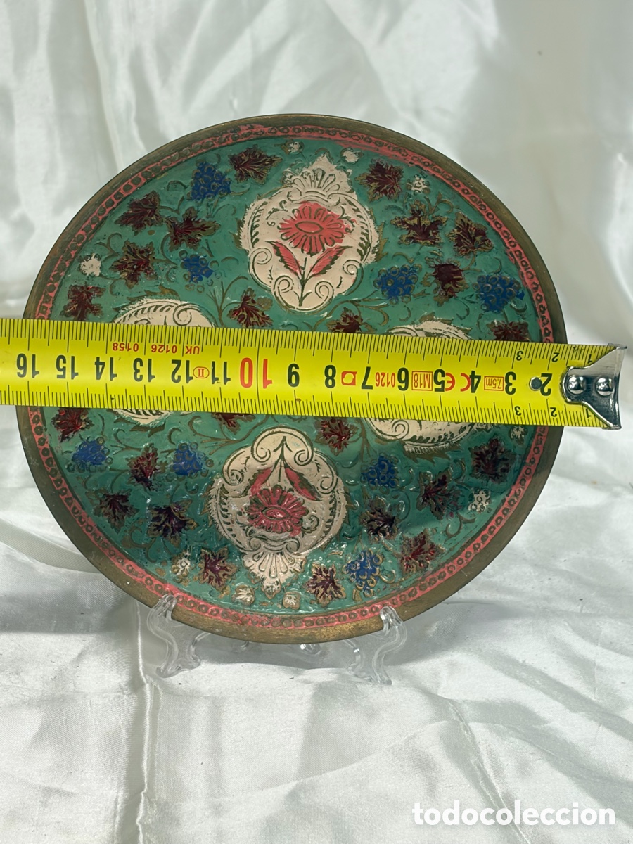 Antig&uuml;edades: Antiguo plato esmaltado cloisonn&eacute; - Foto 2
