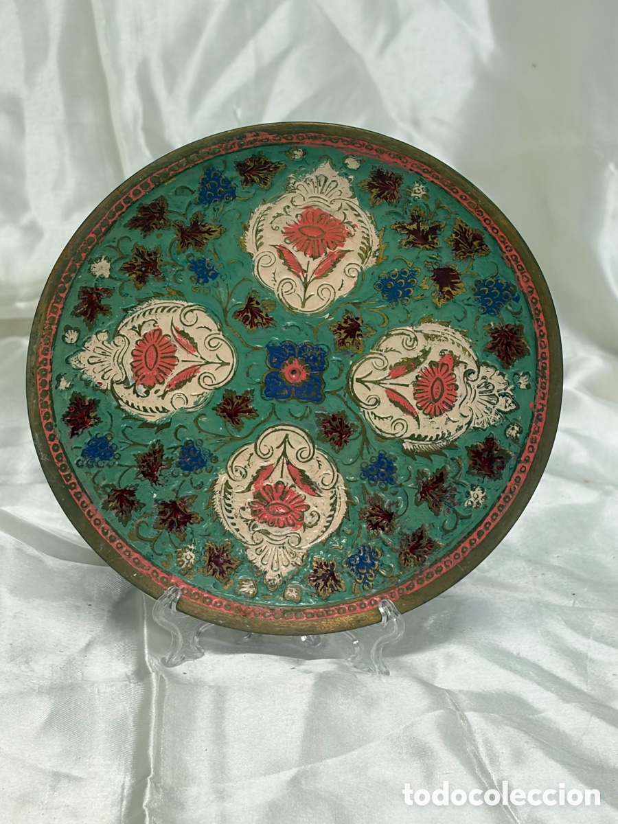 Antig&uuml;edades: Antiguo plato esmaltado cloisonn&eacute; - Foto 1