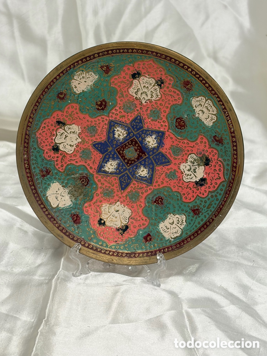 Antig&uuml;edades: Antiguo plato esmaltado cloisonn&eacute;