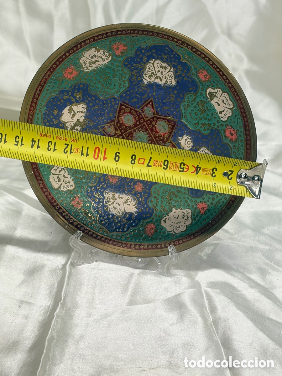 Antig&uuml;edades: Antiguo plato esmaltado cloisonn&eacute; - Foto 2
