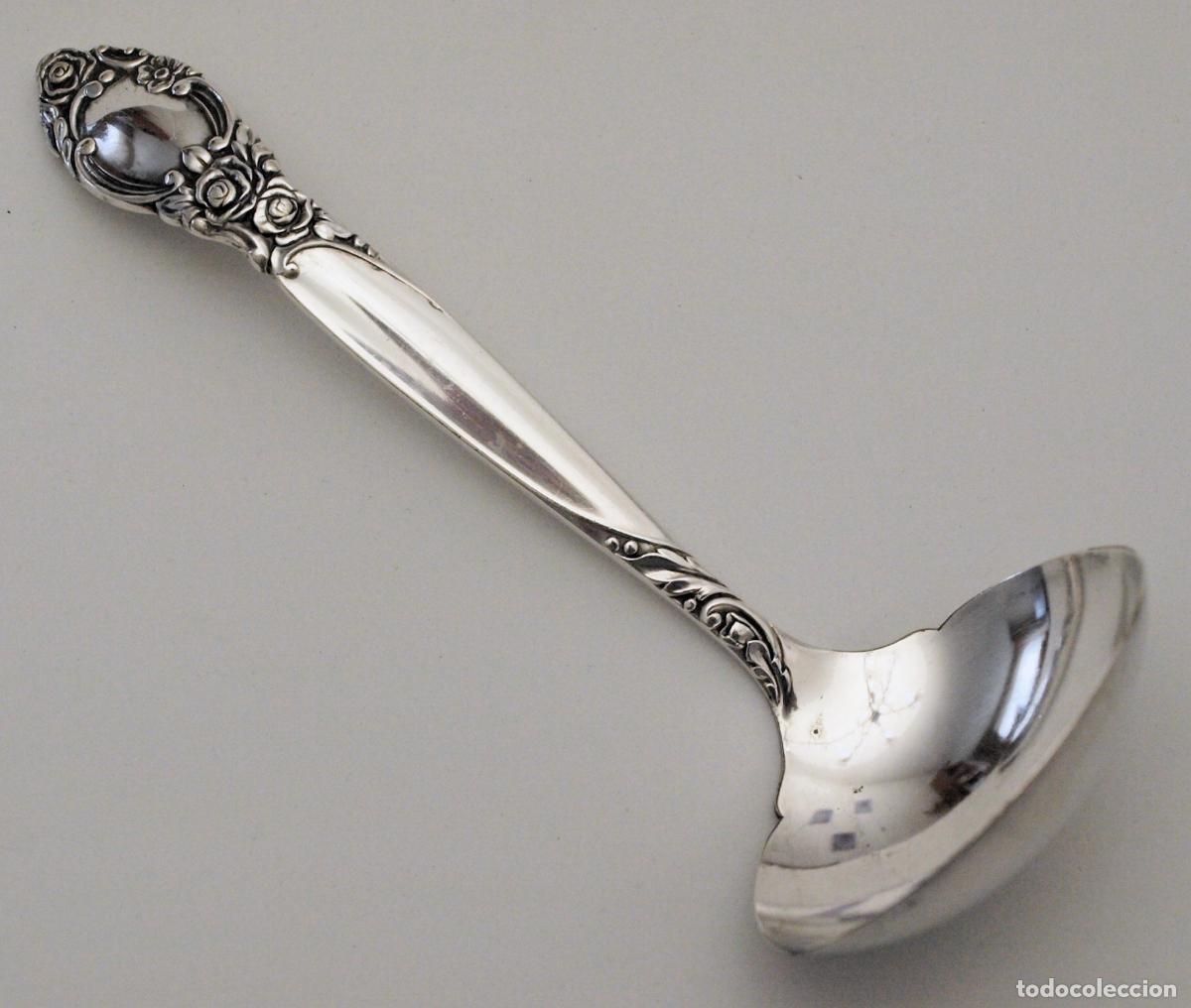 Antig&uuml;edades: CUBIERTO, CAZO CUCHARON DE SERVIR SALSA O SIMILAR DE ALAPACA PLATEADA COMMUNITY BALLARD. VER FOTOS