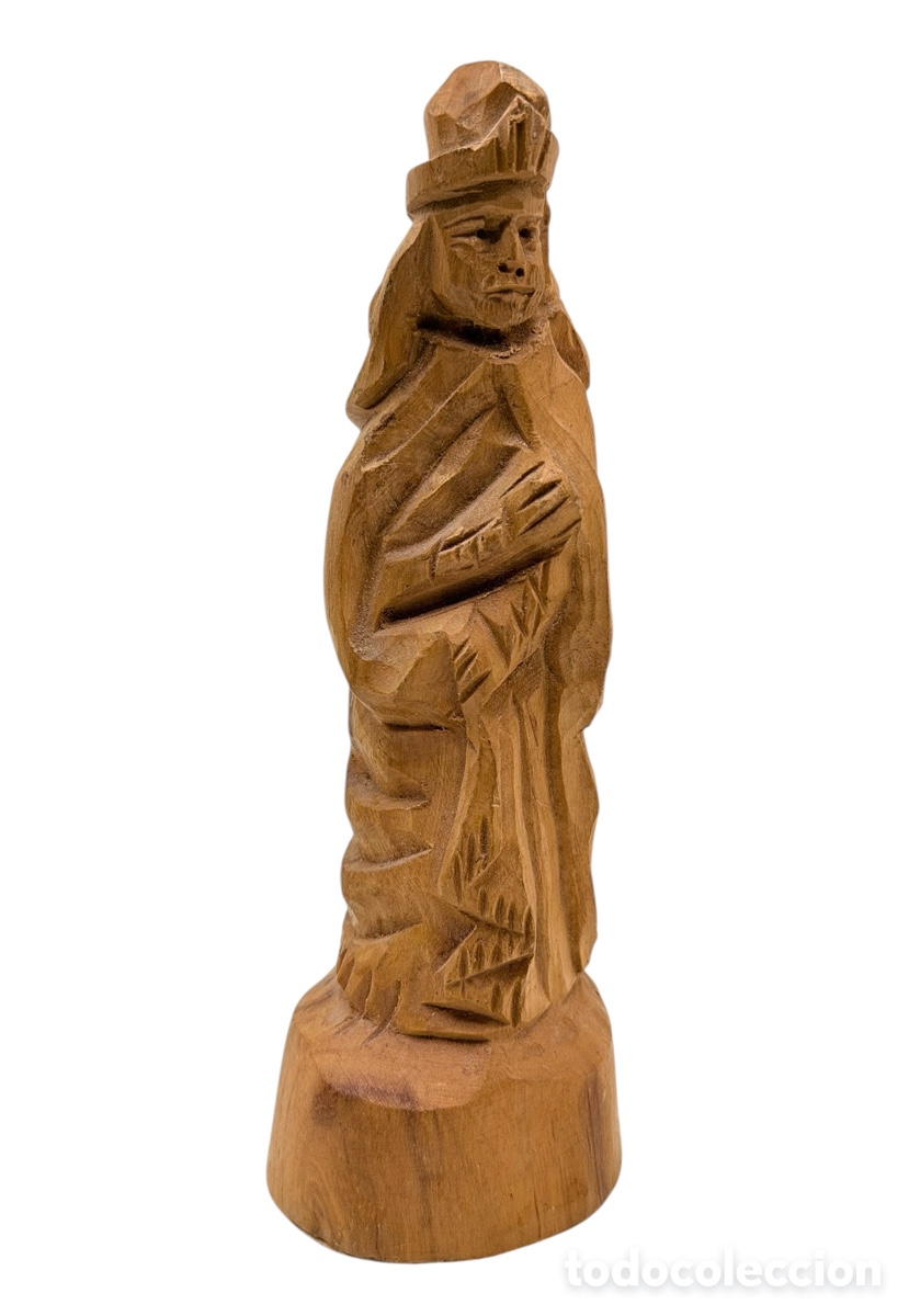 Antiguidades: Figura de rey Tallada en Madera