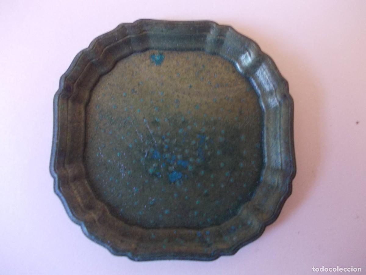 Antig&uuml;edades: Bandeja met&aacute;lica vintage 6&times;6 cm pieza antigua metal decorativo bandeja r&uacute;stica