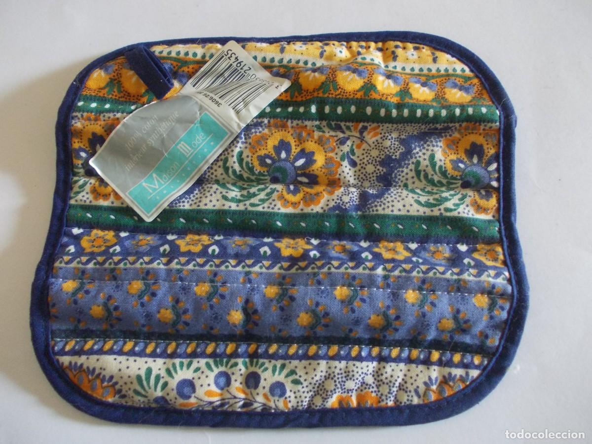 Antig&uuml;edades: Manopla de cocina acolchada estampado floral Maison Mode vintage 100% algod&oacute;n hogar cocina tradicion