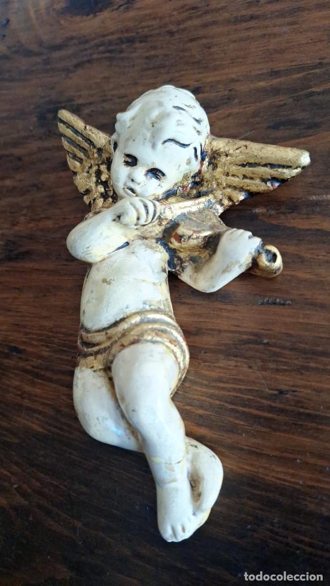 Antiquit&eacute;s: Antiguo &Aacute;ngel de Escayola de Pared