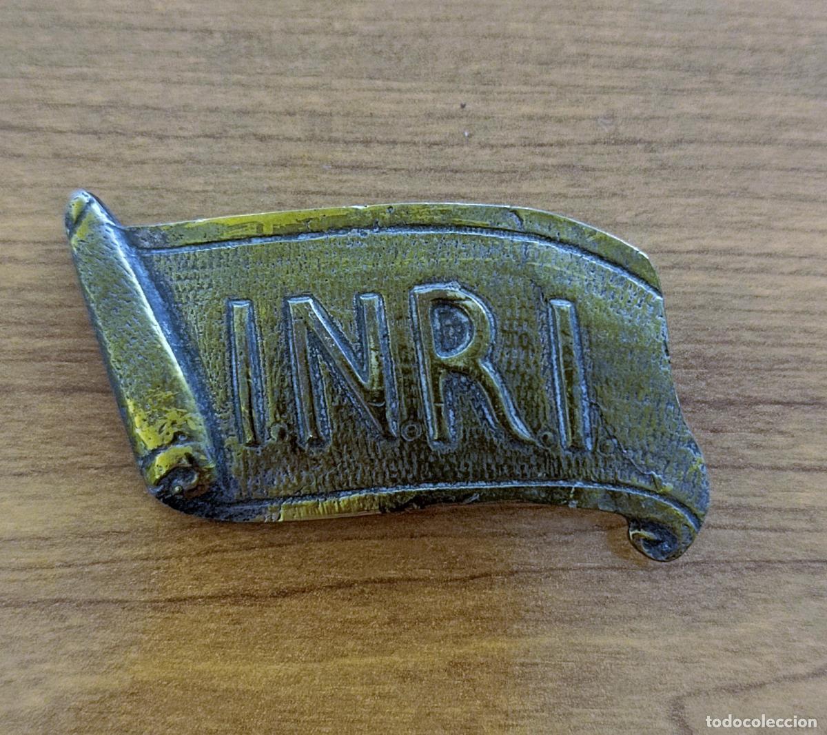 Antig&uuml;edades: CHAPA PLACA INRI. RELIGION. EN BRONCE