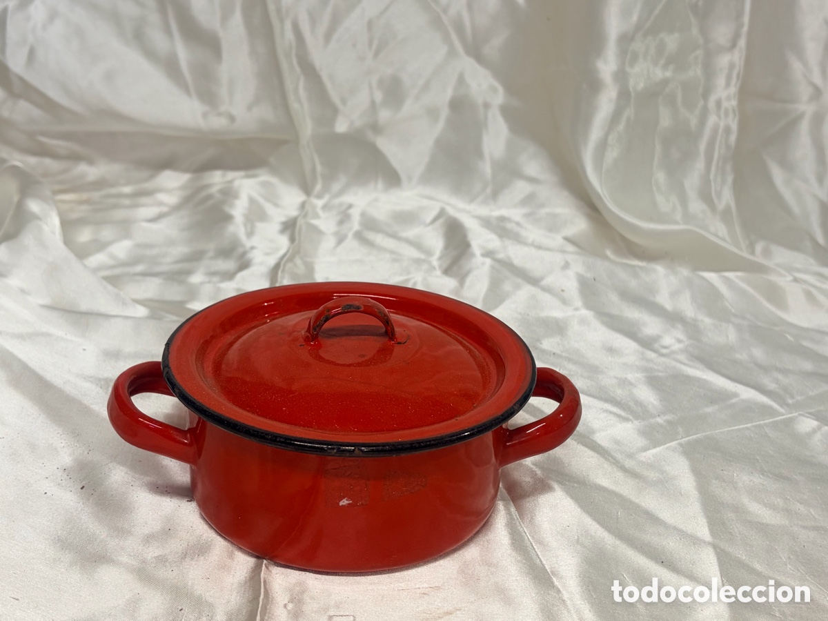 Antig&uuml;edades: Antigua olla peque&ntilde;a de esmalte - Foto 1