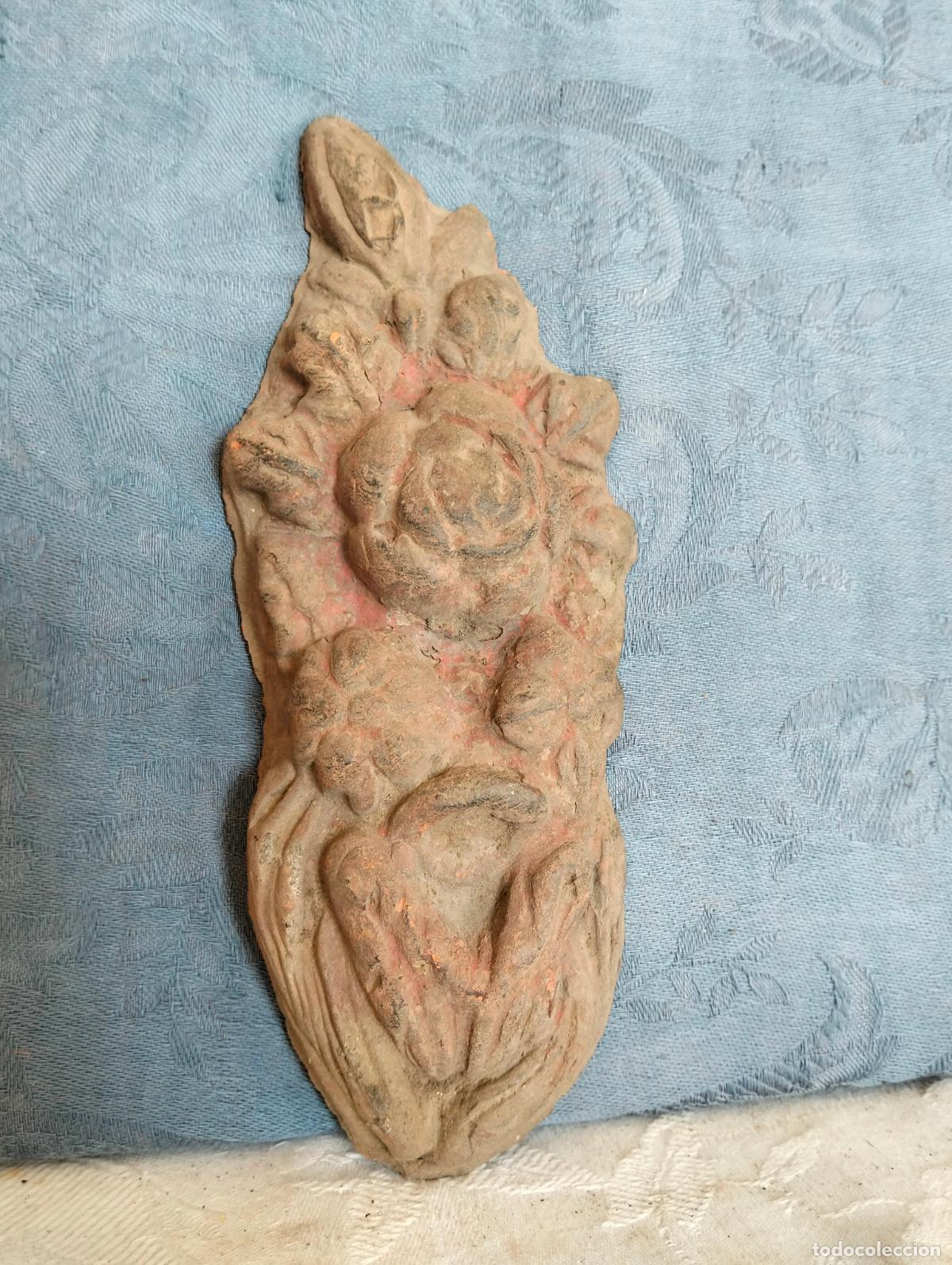 Oggetti Antichi: Decoraci&oacute;n de cer&aacute;mica terracota flores hojas estilo modernista para arreglo pintar decoraci&oacute;n