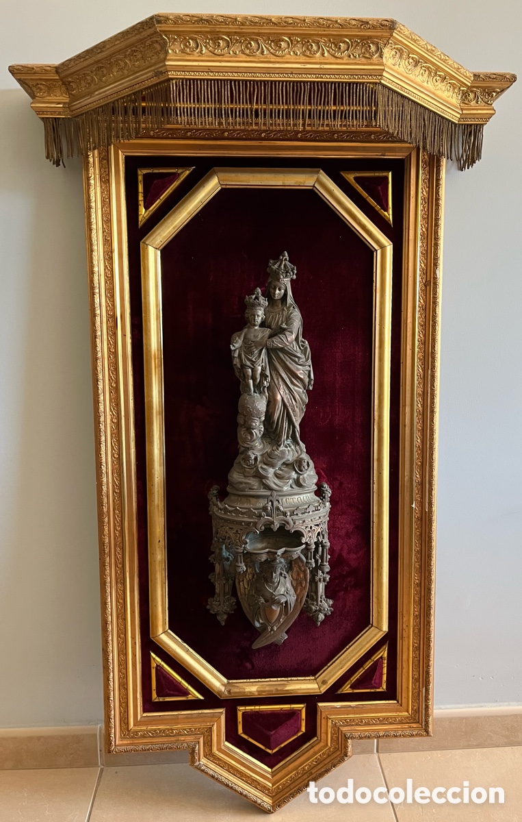 Antig&uuml;edades: Retablo religioso Virgen con el Ni&ntilde;o