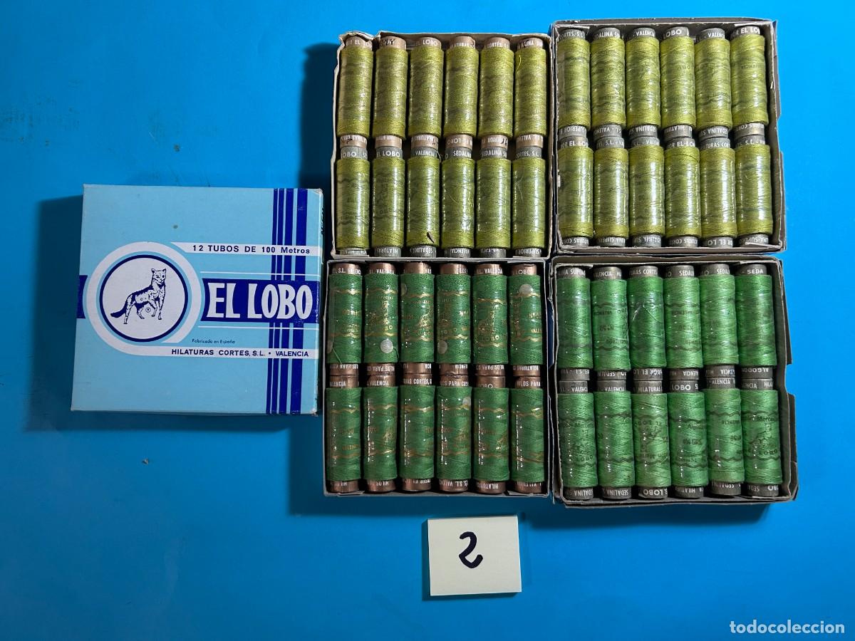Antig&uuml;edades: LOTE 2 - 4 CAJAS DE HILO EL LOBO - HILATURAS CORTES SL