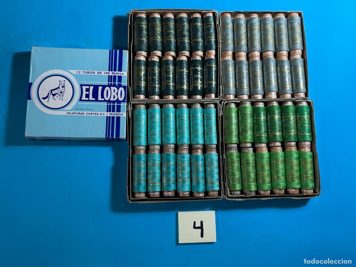 Antig&uuml;edades: LOTE 4 - 4 CAJAS DE HILO EL LOBO - HILATURAS CORTES SL