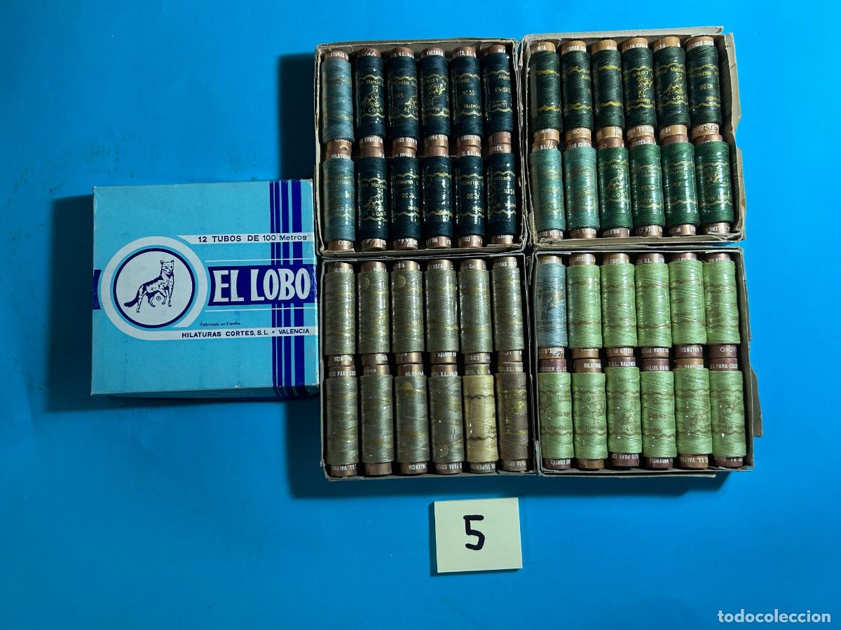 Antig&uuml;edades: LOTE 5 - 4 CAJAS DE HILO EL LOBO - HILATURAS CORTES SL