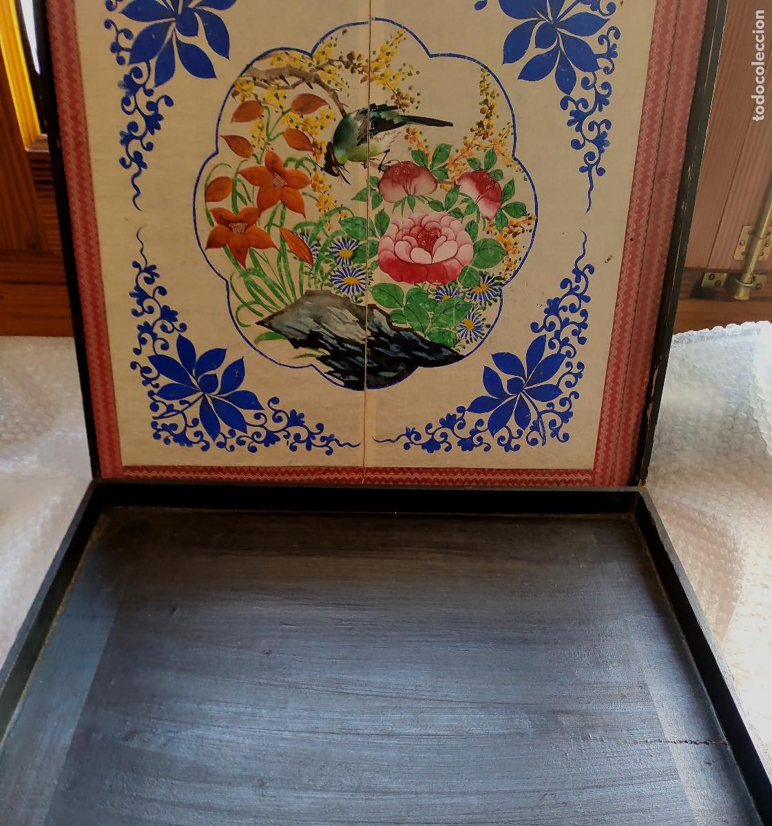 Antig&uuml;edades: CAJA ANTIGUA DE MANTON DE MANILA SIGLO XIX