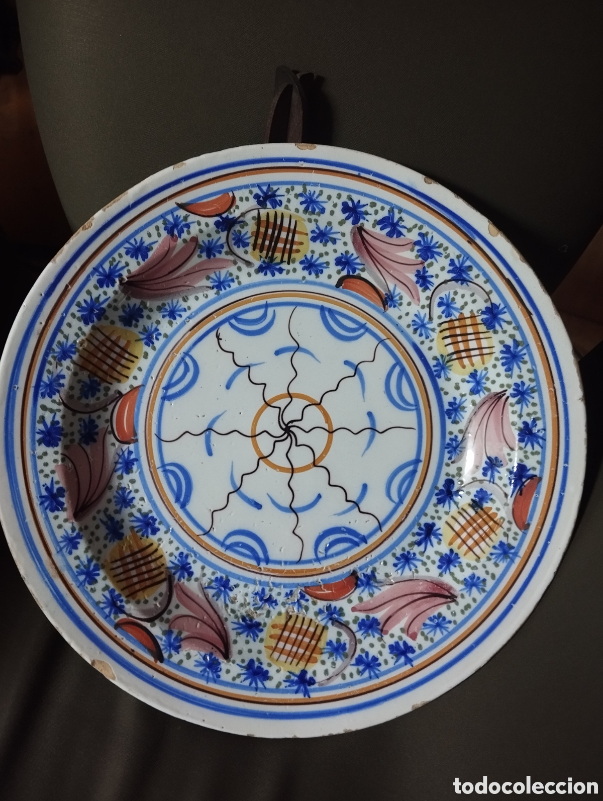 Antiques: PLATO DE CERAMICA LEVANTINA S XIX,