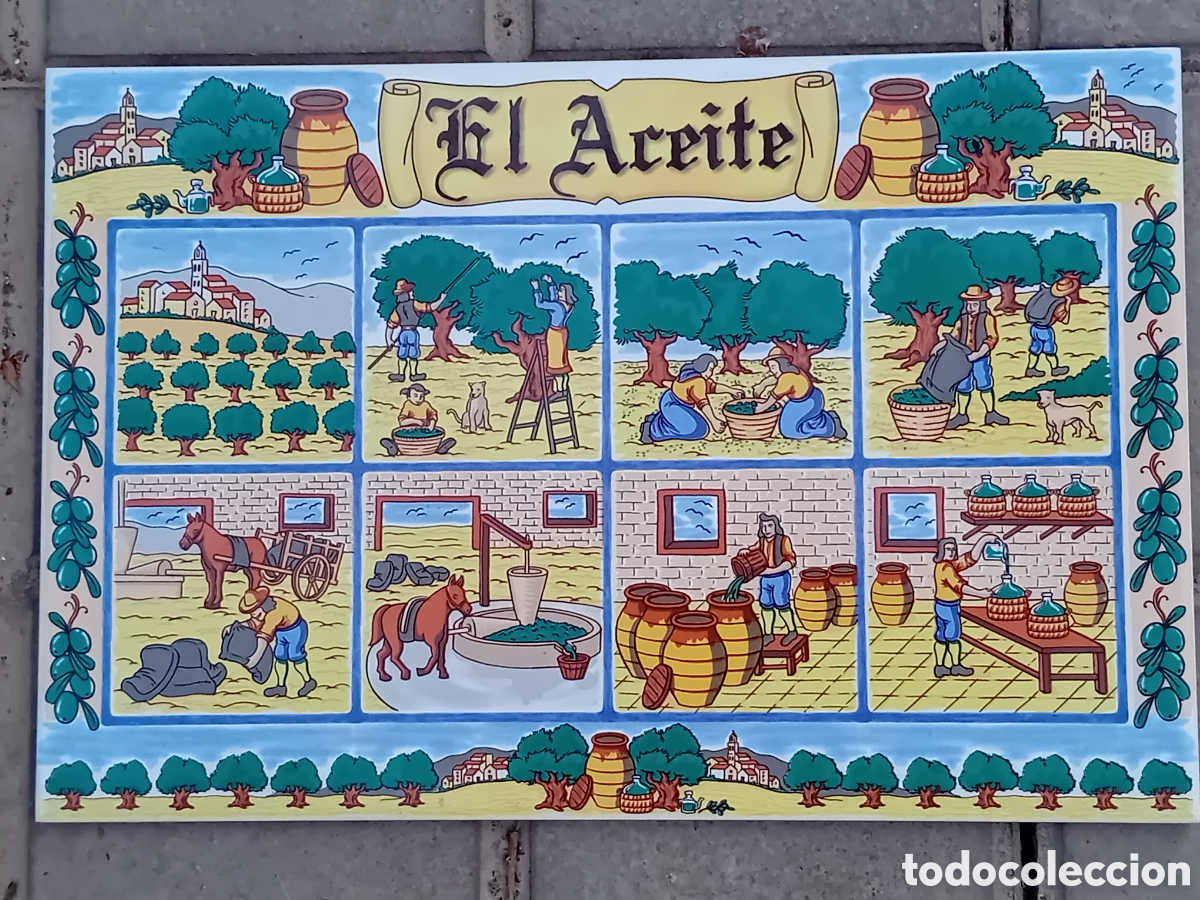 Antig&uuml;edades: AZULEJO EL ACEITE MEDIDAS 30X20