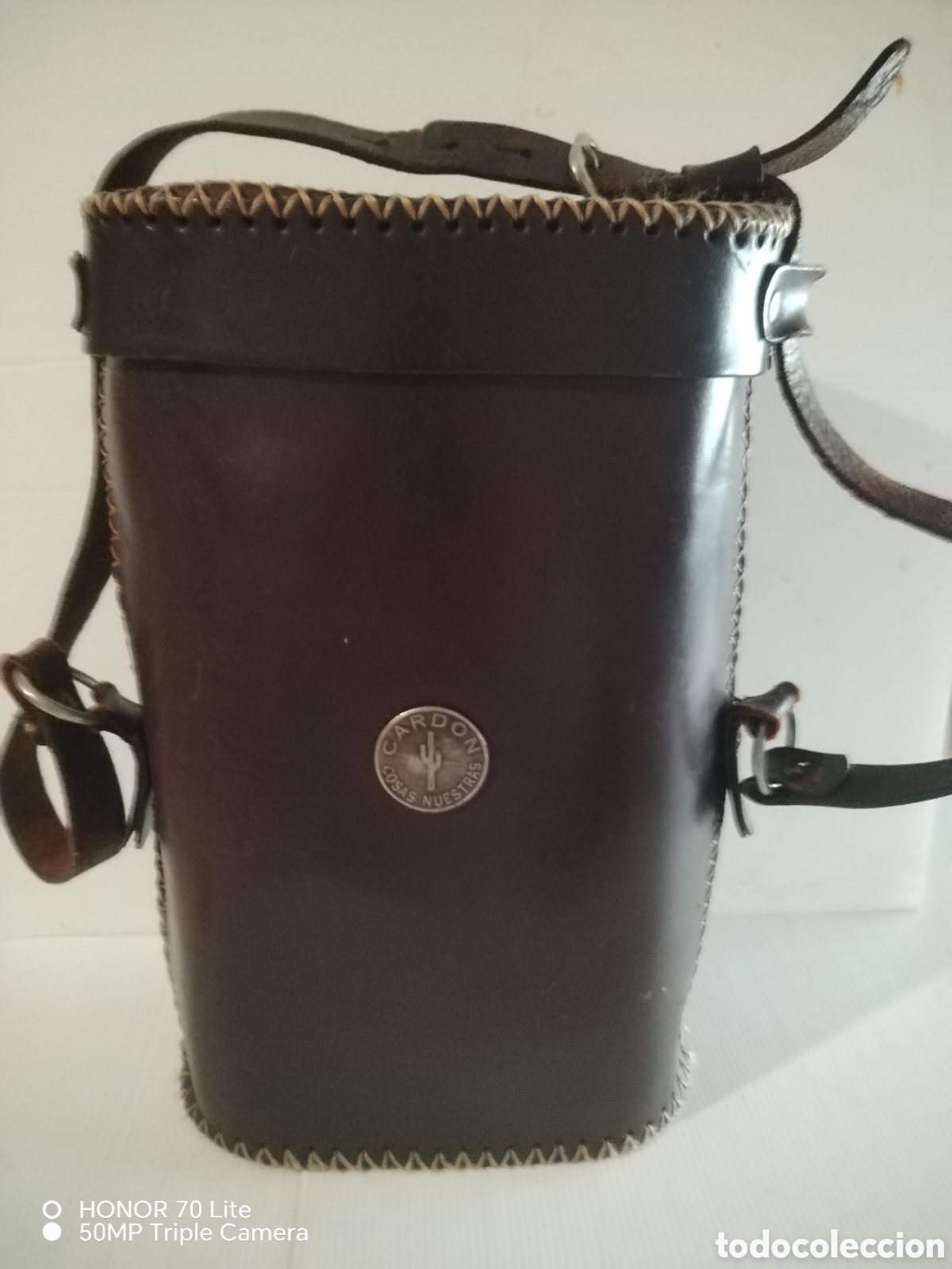 Antig&uuml;edades: Zurron antiguo de cuero para termo de mate