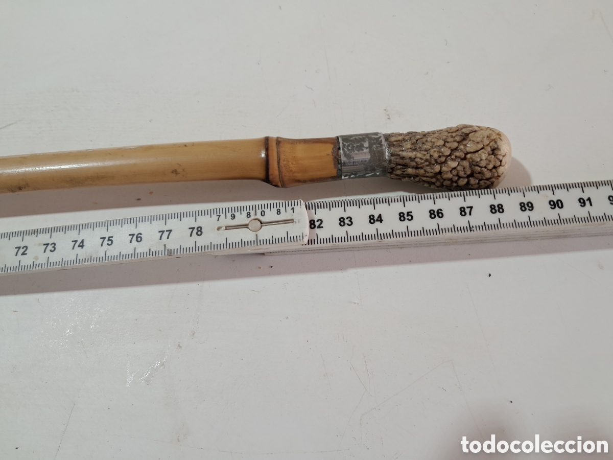 Antig&uuml;edades: Bast&oacute;n antiguo con mango de cuerno - Foto 1