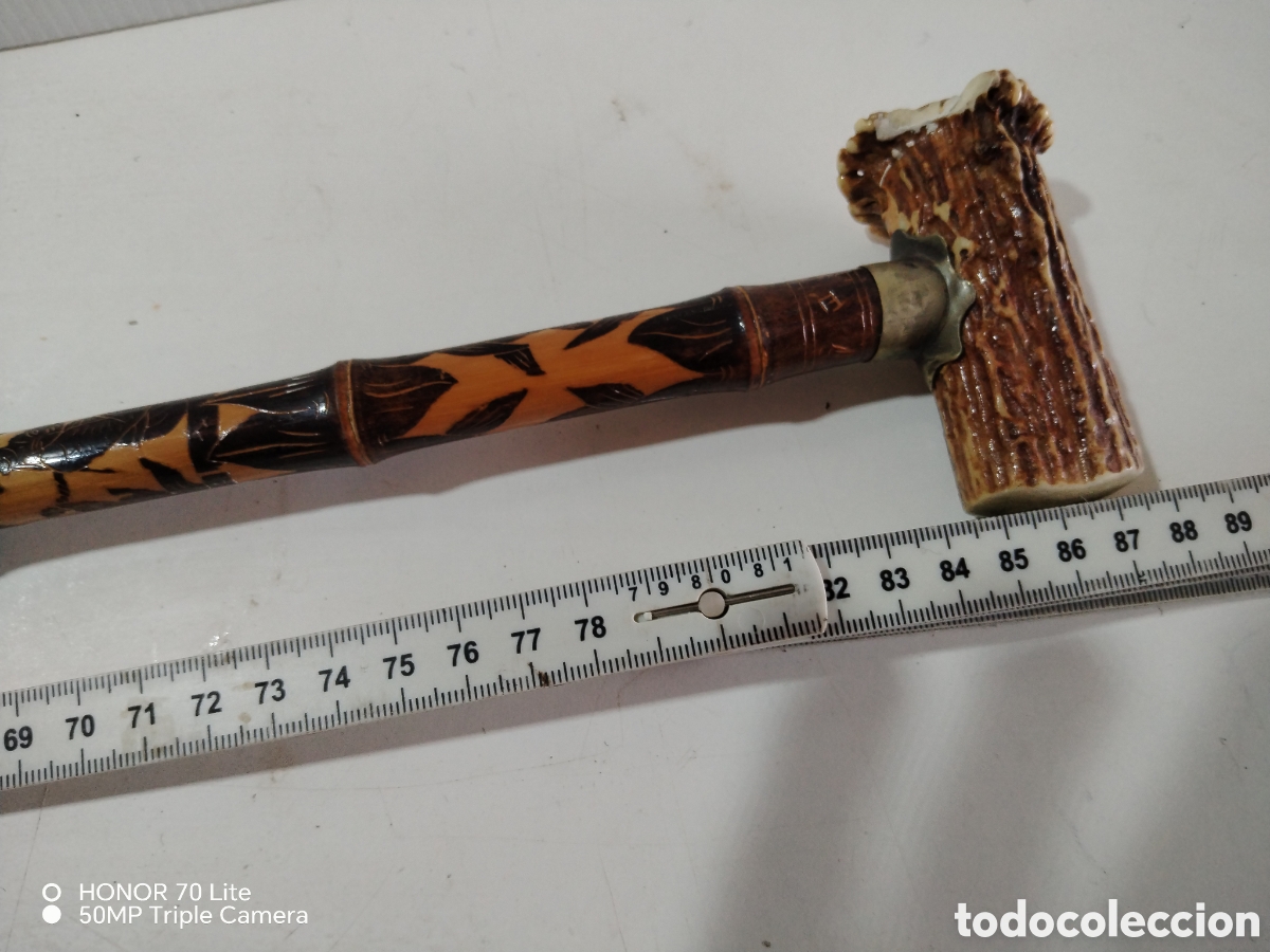 Antig&uuml;edades: Bast&oacute;n antiguo con mango de hasta