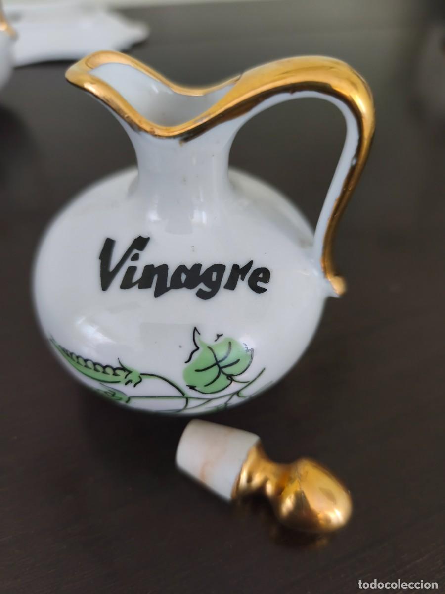 Antig&uuml;edades: Bonito conjunto de vinagrera y aceitera marca Laype. - Foto 10