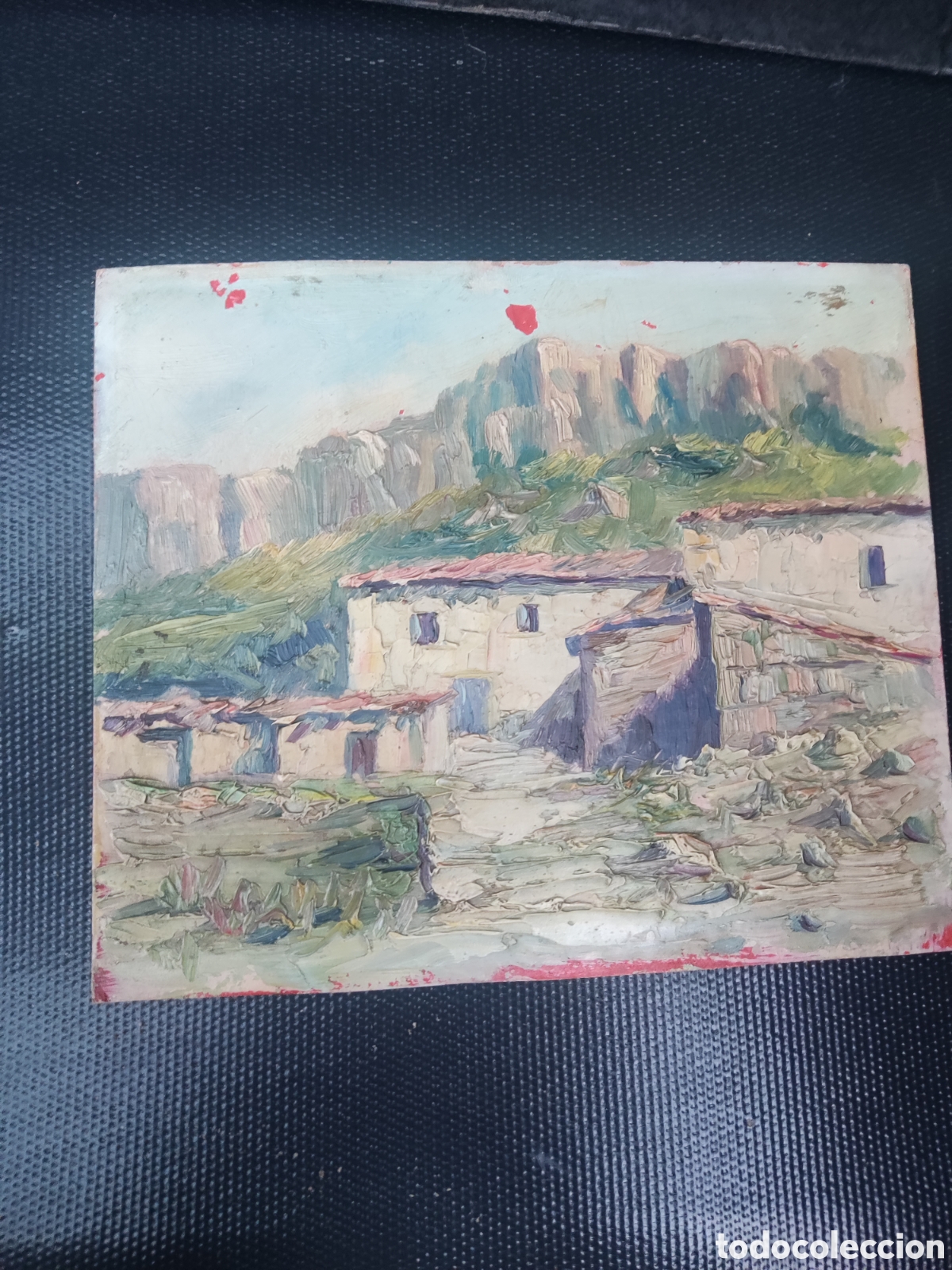 Antig&uuml;edades: pareja cartones antiguos pintados