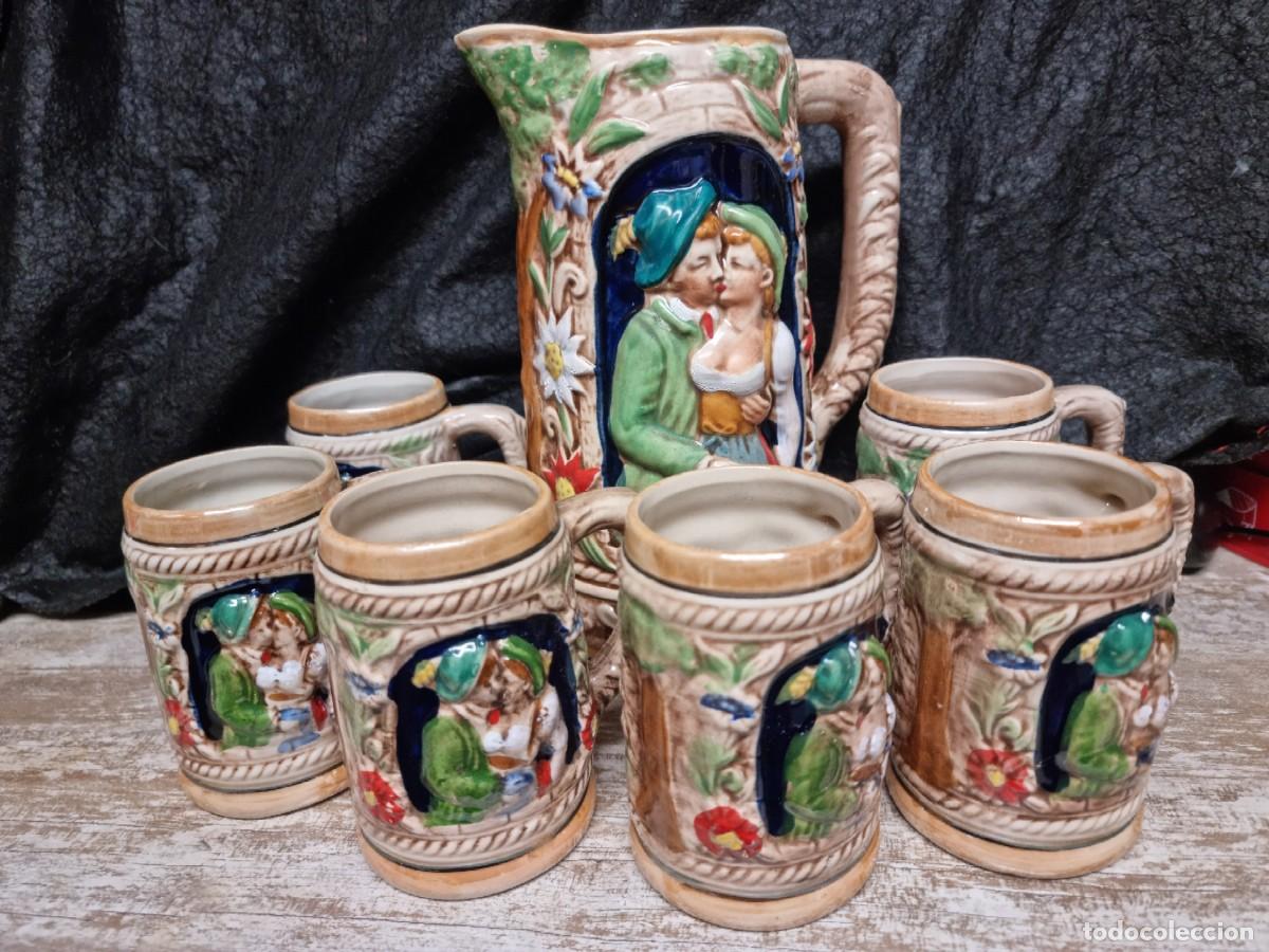 Oggetti Antichi: Juego completo de cervezas cer&aacute;mica